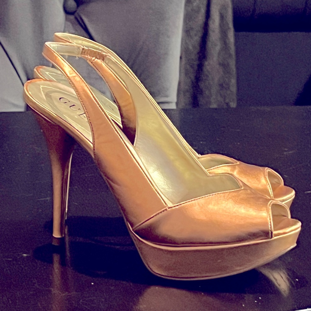My 💓Rose Gold GUESS stilettos. So comfy up until surgery. Barley worn-joyful!